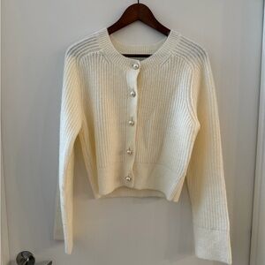 Abercrombie & Fitch Cream Cardigan Sweater